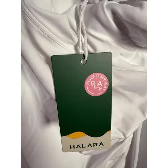 NWT Halara SoftlyZero Ruched Lace Up Bodycon Cool Touch Dress-UPF50+ White XS - Picture 5 of 11